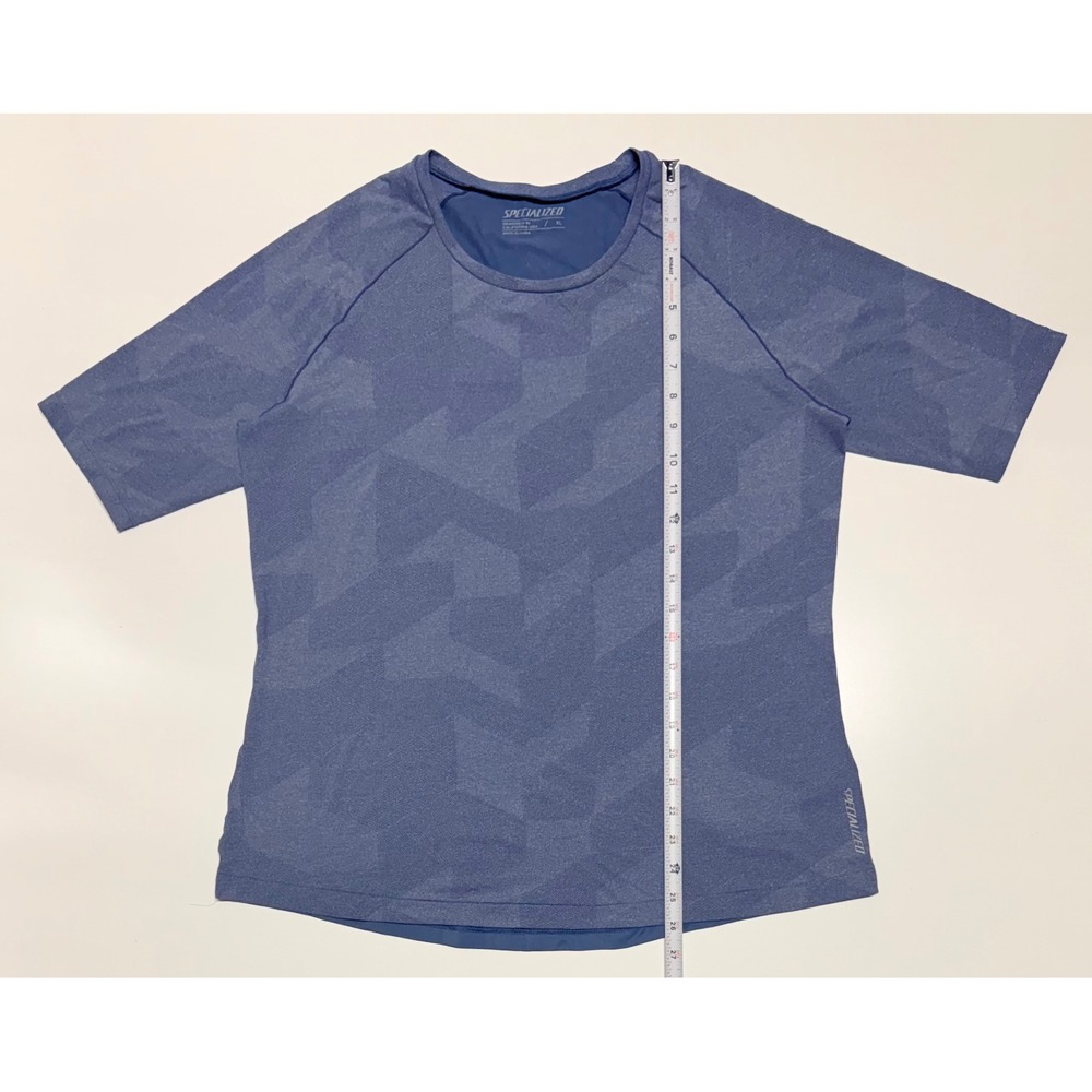 Specialized Womens XL Blue Geometric Short Sleeve Cycling Jersey Bike Top